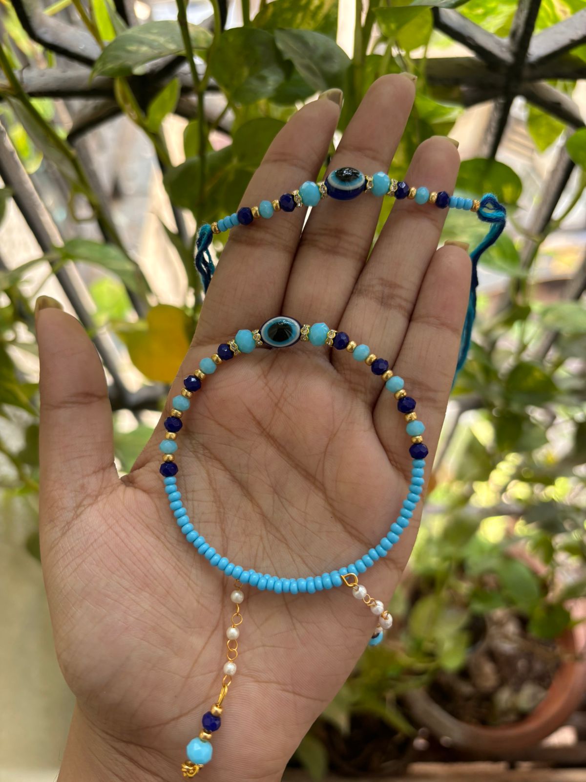 Evil Eye Beaded Rakhi Set
